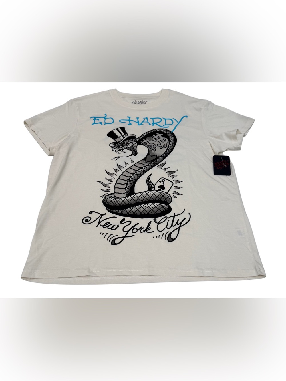 Ed Hardy Men’s T Shirt Cobra Snake New York City Size L New